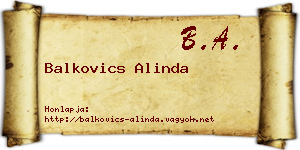 Balkovics Alinda névjegykártya